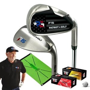 Patriot F15 Irons (4-PW) + Gap, Sand & Lob Wedge | Golf Balls | Swing Path Trainer | Golf Hat | Golf Shirt