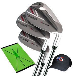Limited Edition Mach1 Wedge Set  + Hitting Mat Swing Path Trainer + Patriot Stretch-Fit Hat