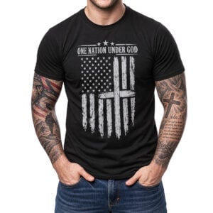 One Nation Under God T-Shirt - Distressed American Flag Patriotic Tee